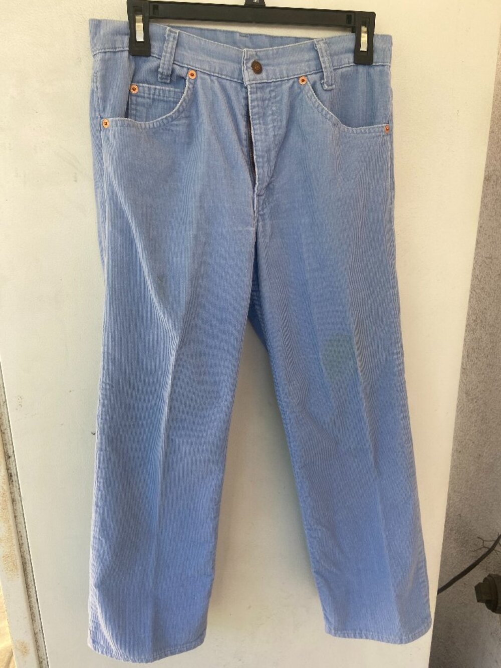 Vintage 70s 80s Levi's Blue Corduroy Pants Husky boys W 30x 24 Made in USA